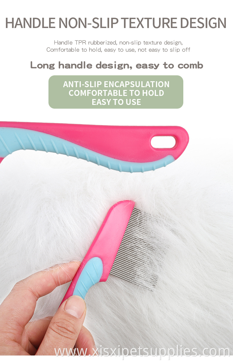 Factory Wholesale Metal Long Pin Pet Cat Comb Flea Comb For Dogs